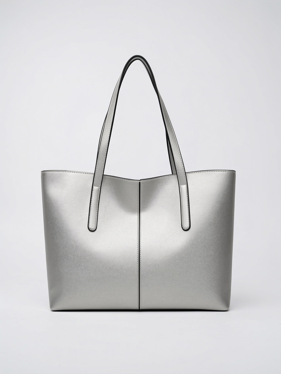 Lysianne — Sac Fourre Tout Cabas - Silver Cuir Vegan