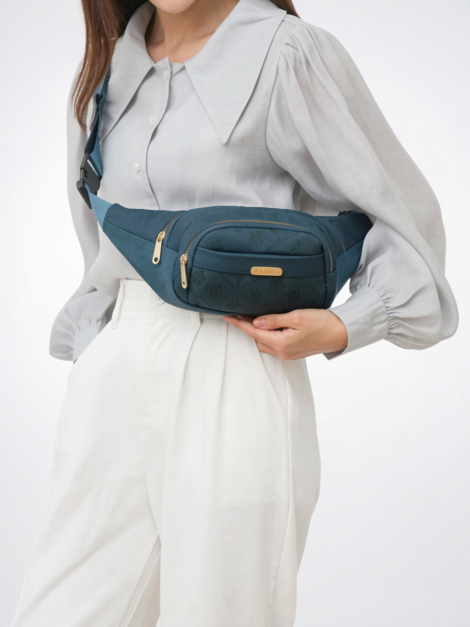 Lysithée — Sac banane tendance à motif floral tissu - 2