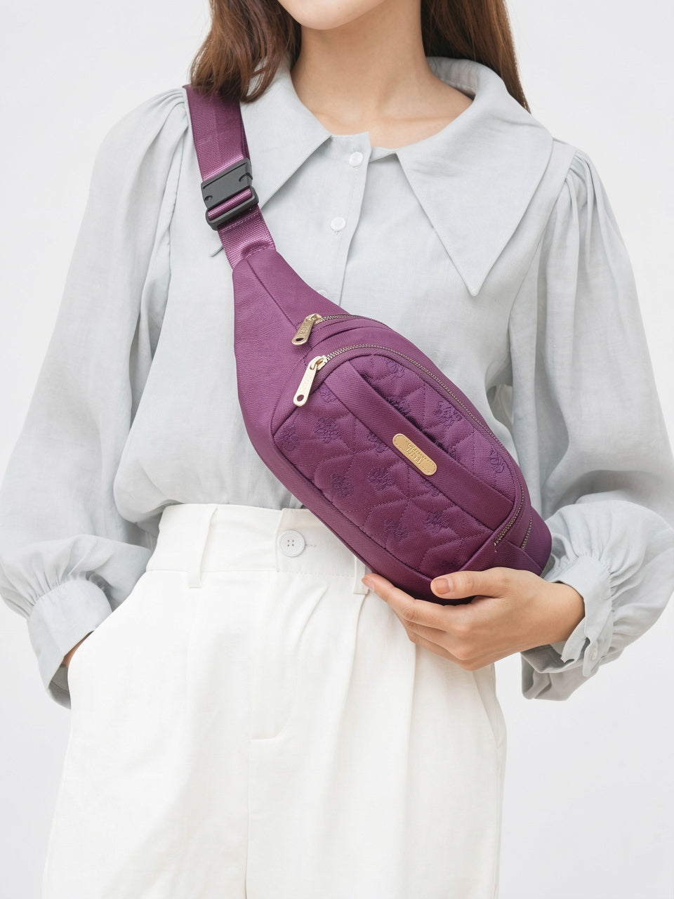 Lysithée — Sac banane tendance à motif floral tissu - 5
