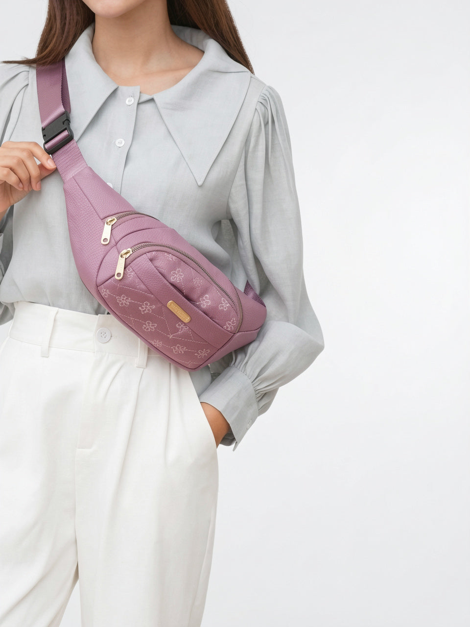 Lysithée — Sac banane tendance à motif floral tissu - 9