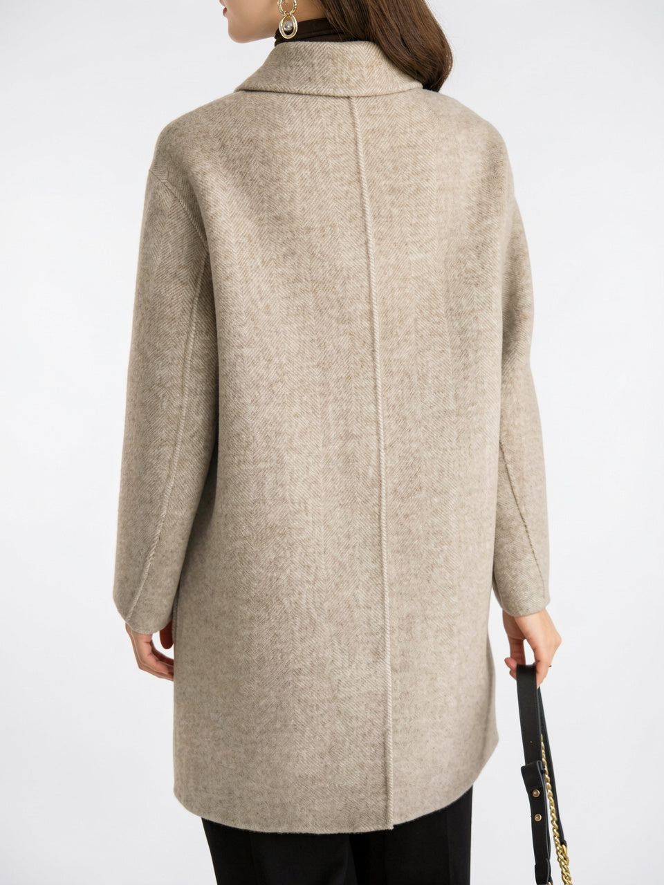 Manteau femme cintré mi-long coupe-vent boutonné polyester - 6