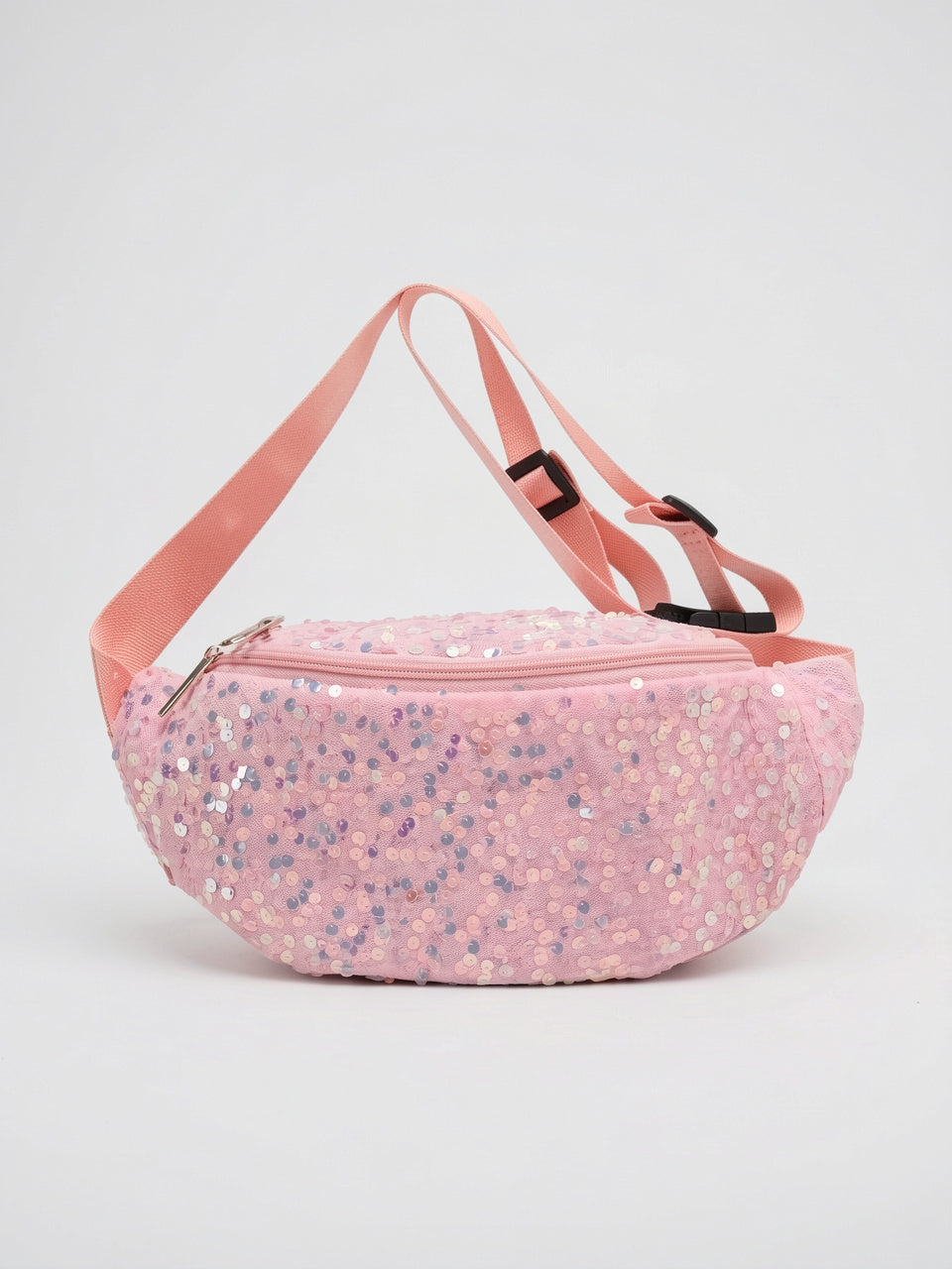 Mélusine — Grand sac banane tendance sequin - Rose