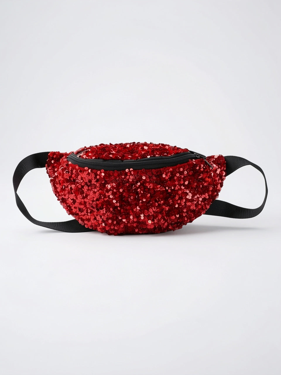 Mélusine — Grand sac banane tendance sequin - Rouge