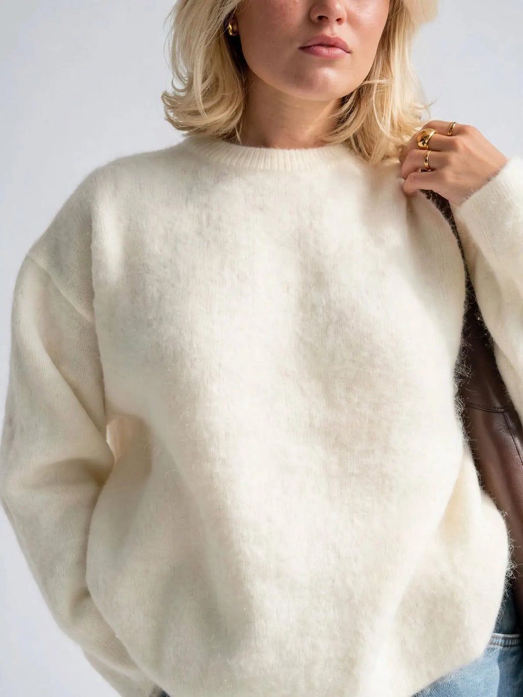 Pull Femme Luxe Mohair Doux Oversize Chaud