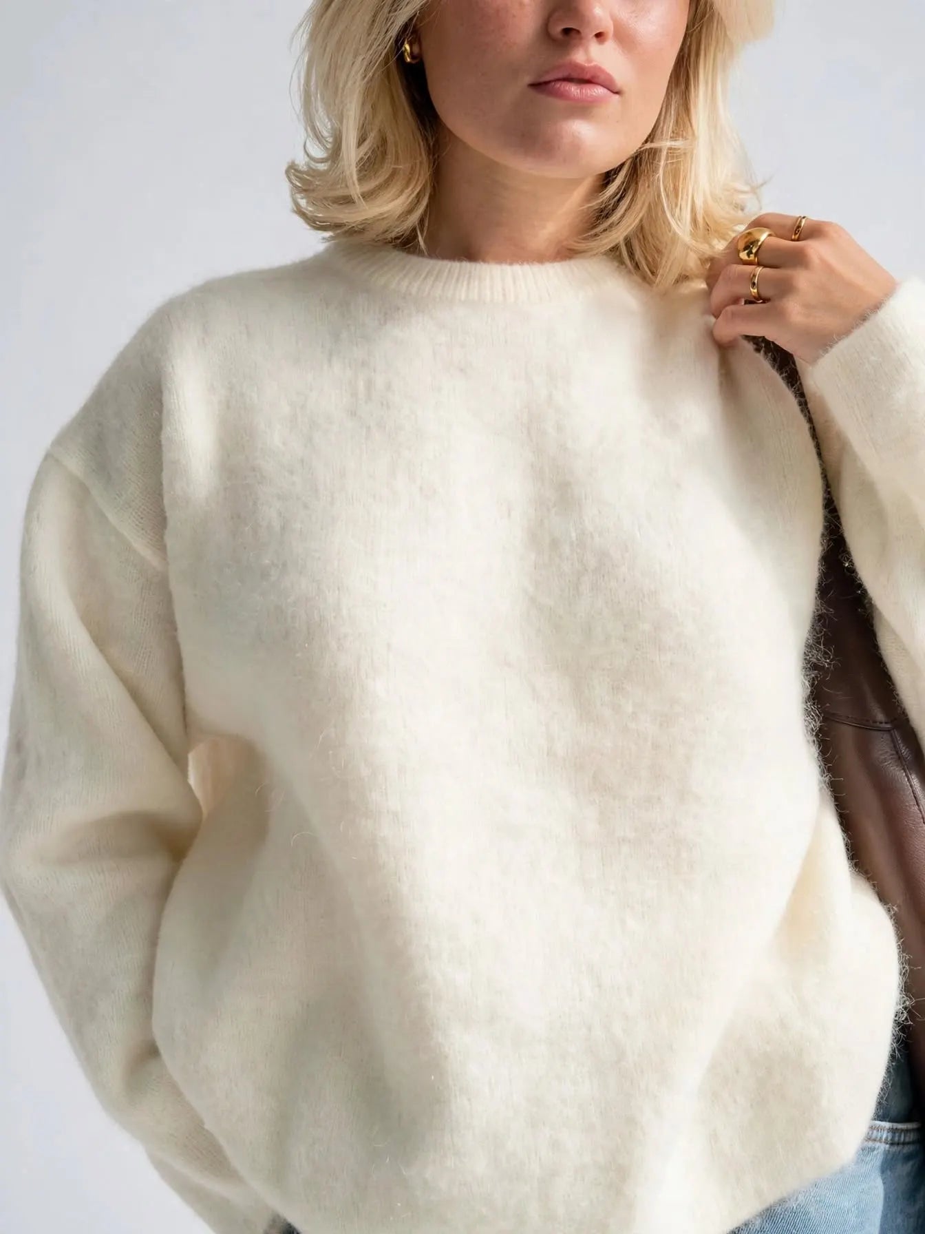 Pull Femme Luxe Mohair Doux Oversize Chaud