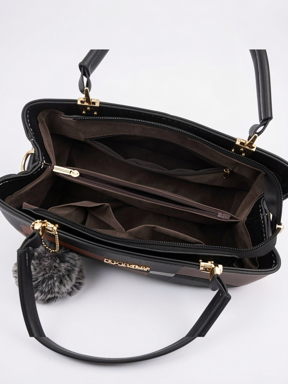 Odette — Sac à main à bandoulière avec son charms pompon - 3