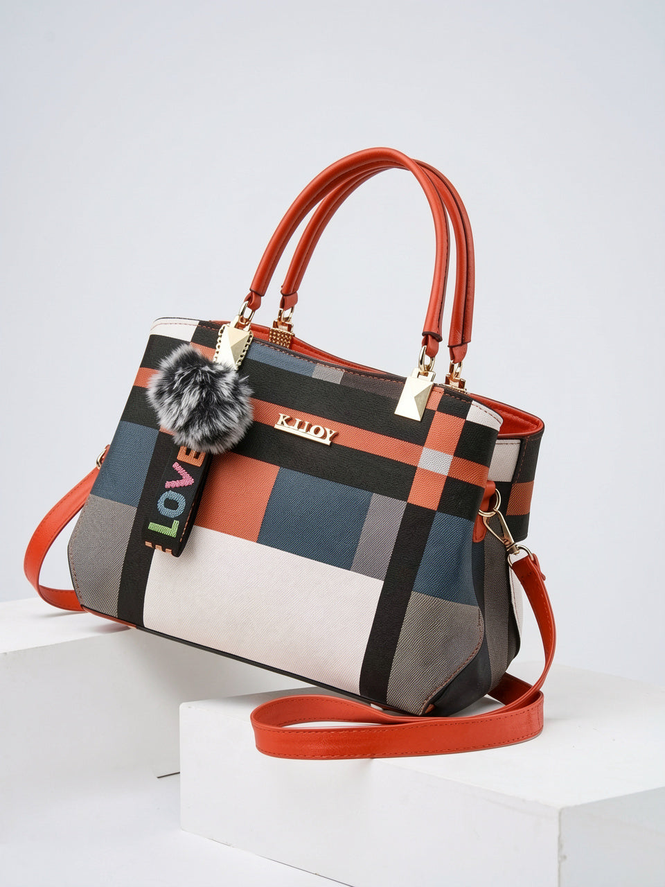 Odette — Sac à main à bandoulière avec son charms pompon - 9
