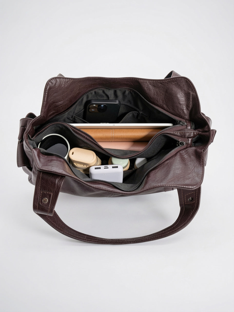 Olympe — Grand sac à main rétro souple de cours à bandoulière - 26