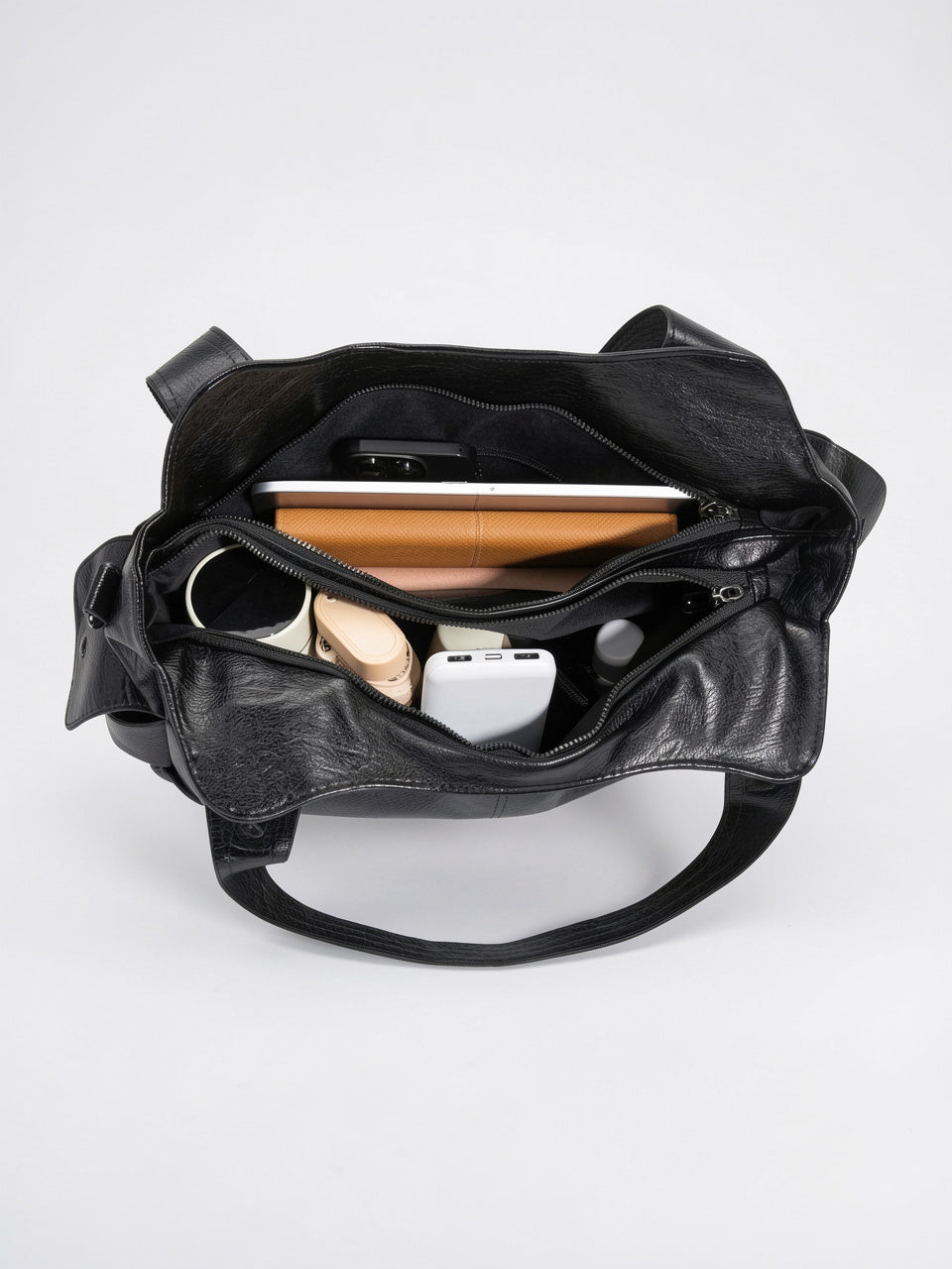 Olympe — Grand sac à main rétro souple de cours à bandoulière - 6