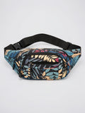 Olympe — Sac banane tendance tissu à motif feuillage - Bleu