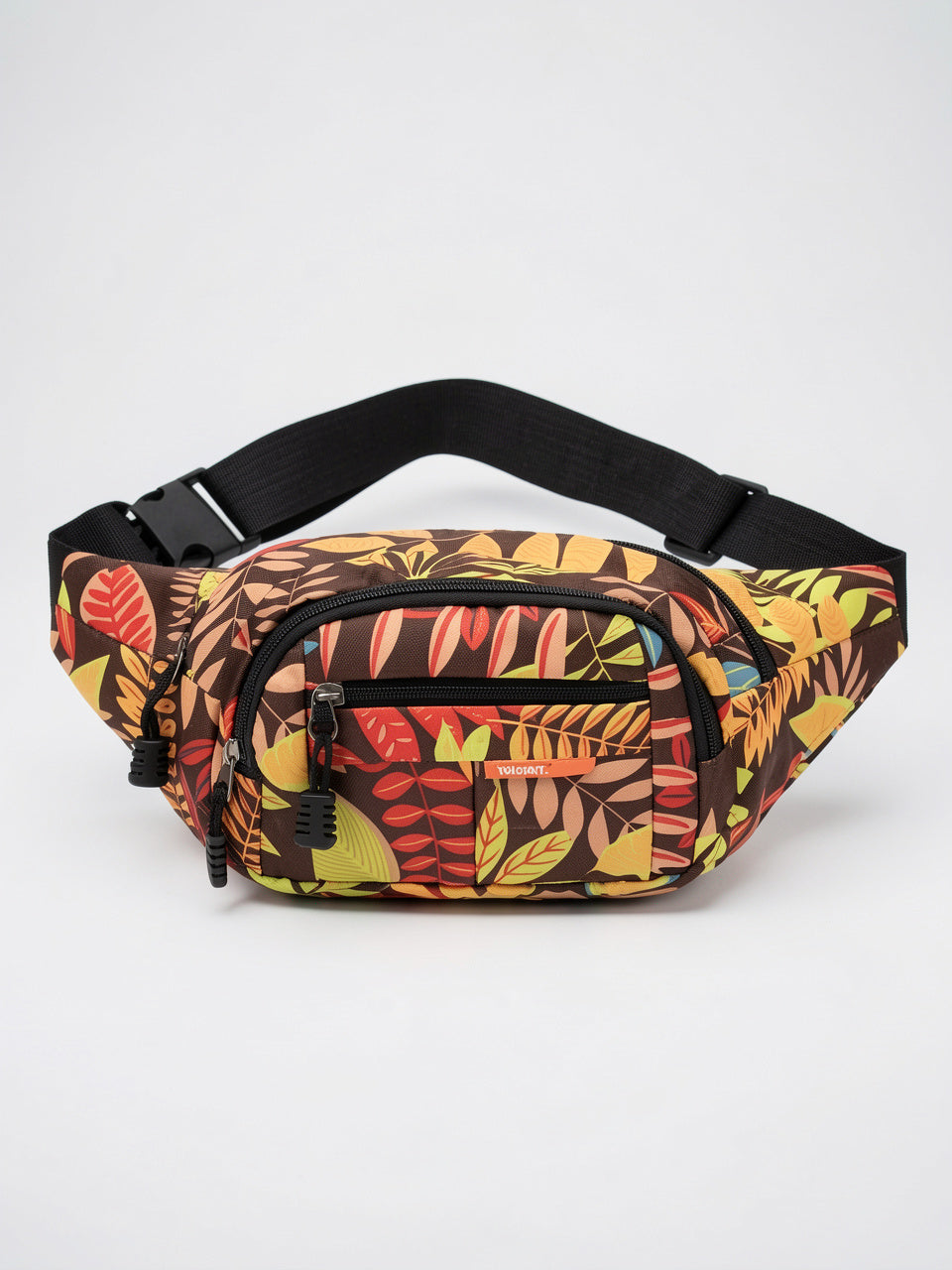 Olympe — Sac banane tendance tissu à motif feuillage - Jaune