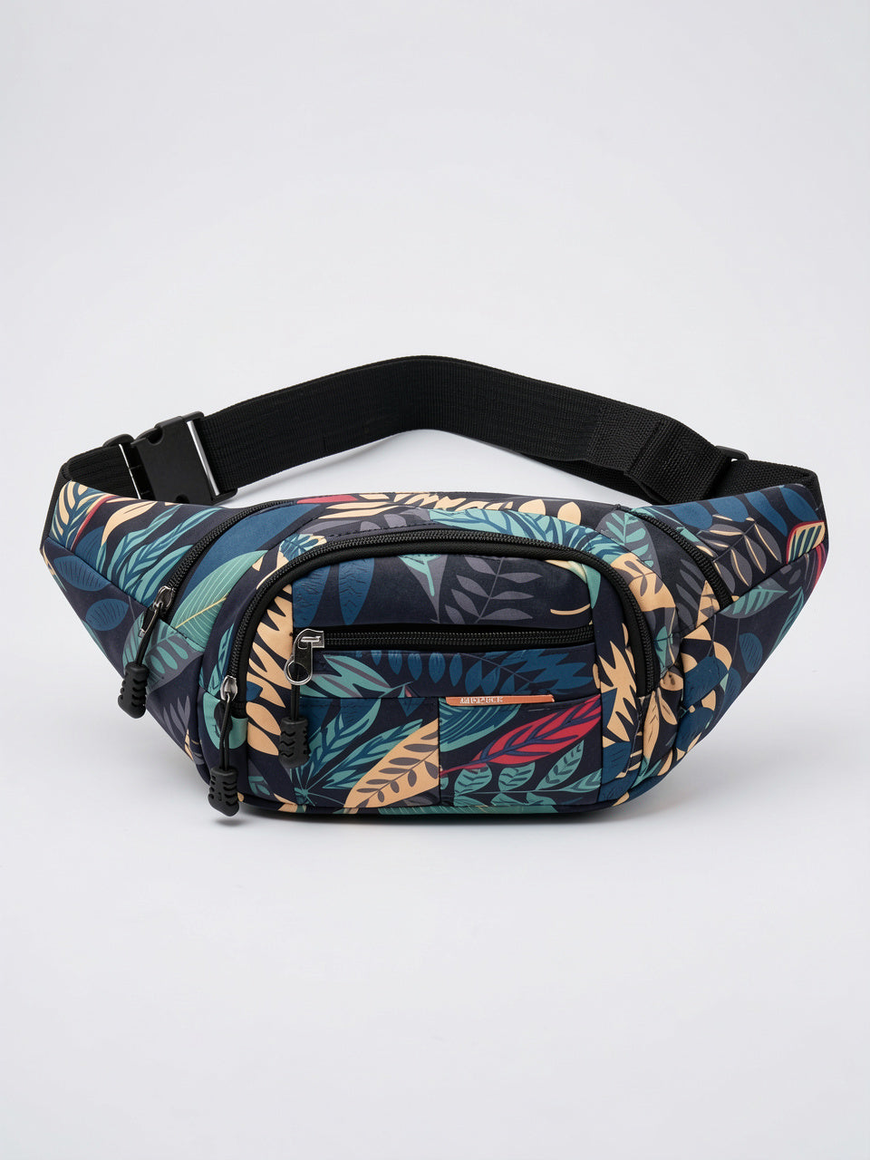 Olympe — Sac banane tendance tissu à motif feuillage - Vert
