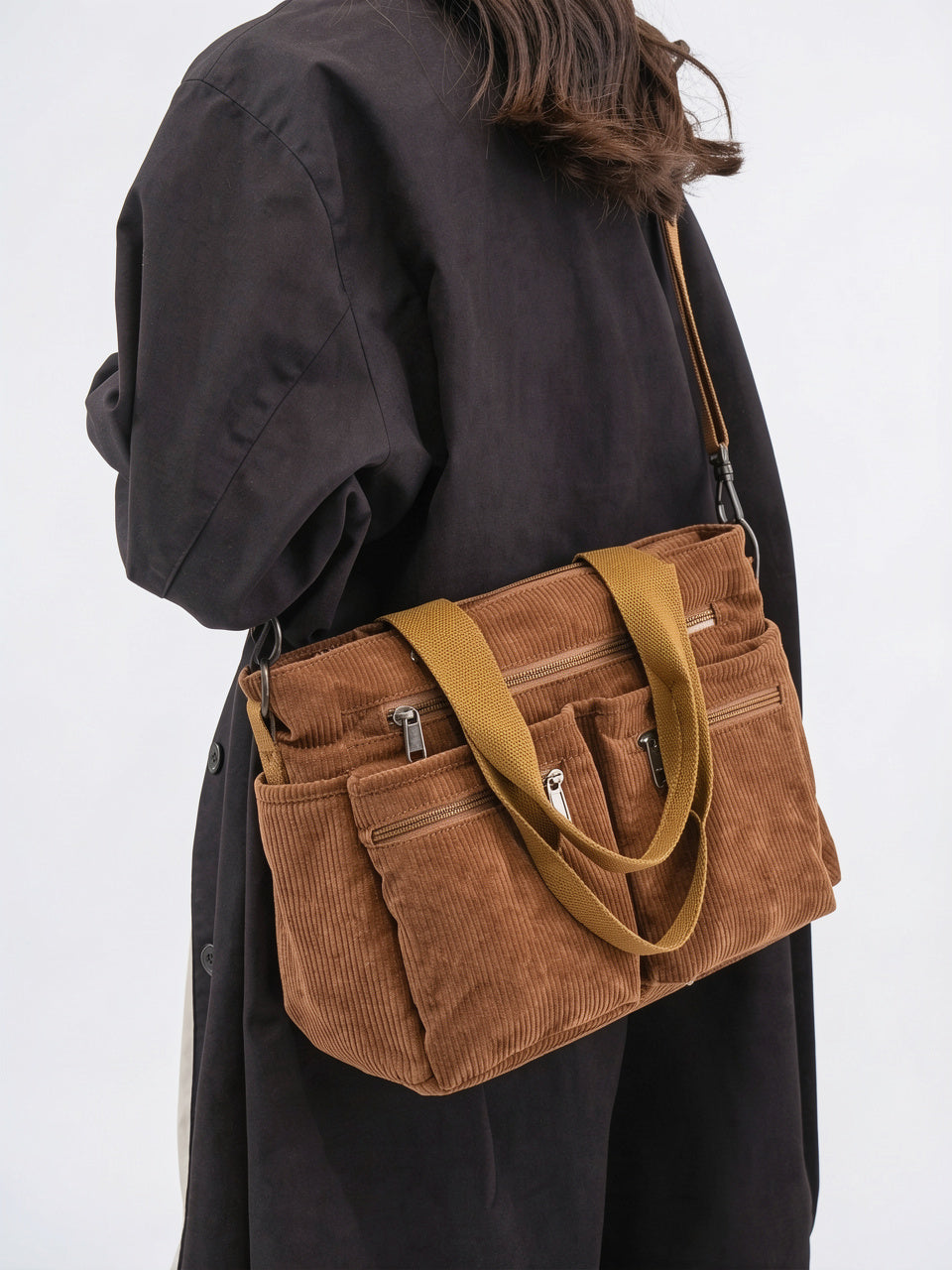 Ombeline — Sac en velours côtelé, polyvalent à bandoulière - 10