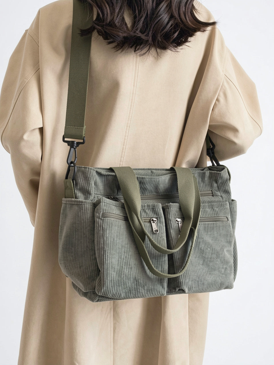 Ombeline — Sac en velours côtelé, polyvalent à bandoulière - 13