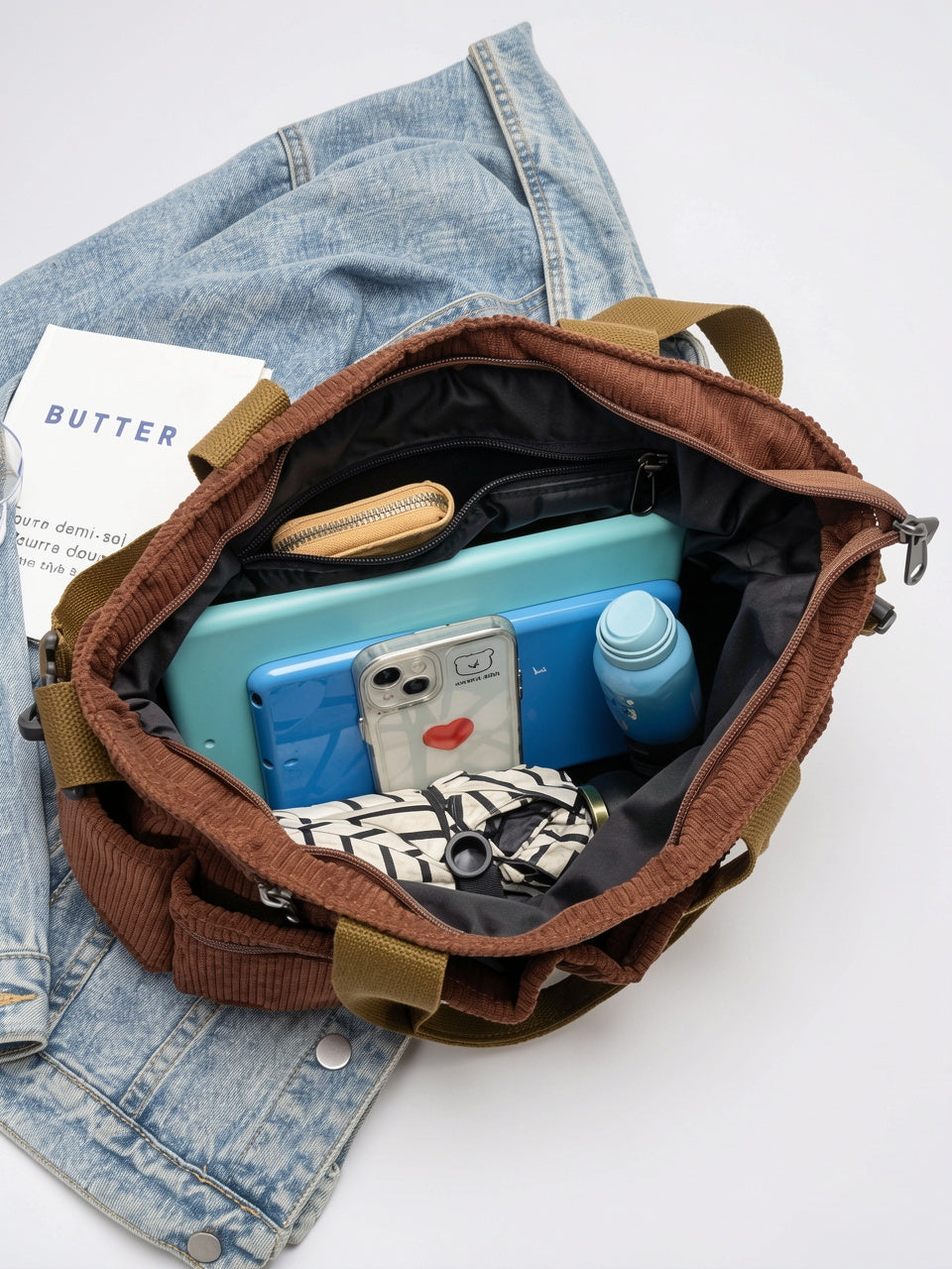 Ombeline — Sac en velours côtelé, polyvalent à bandoulière - 3