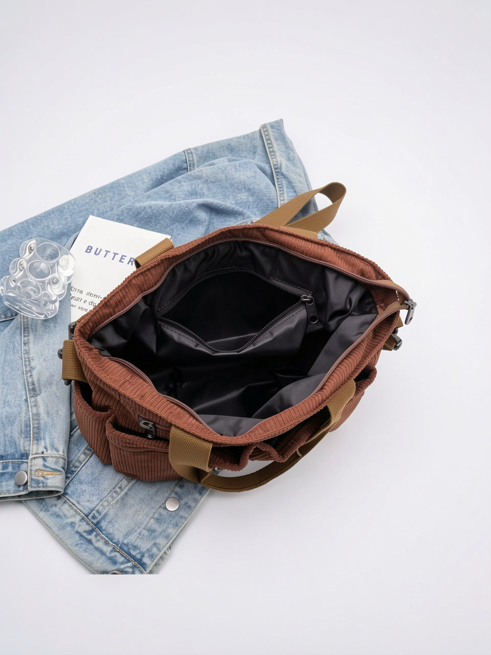 Ombeline — Sac en velours côtelé, polyvalent à bandoulière - 4