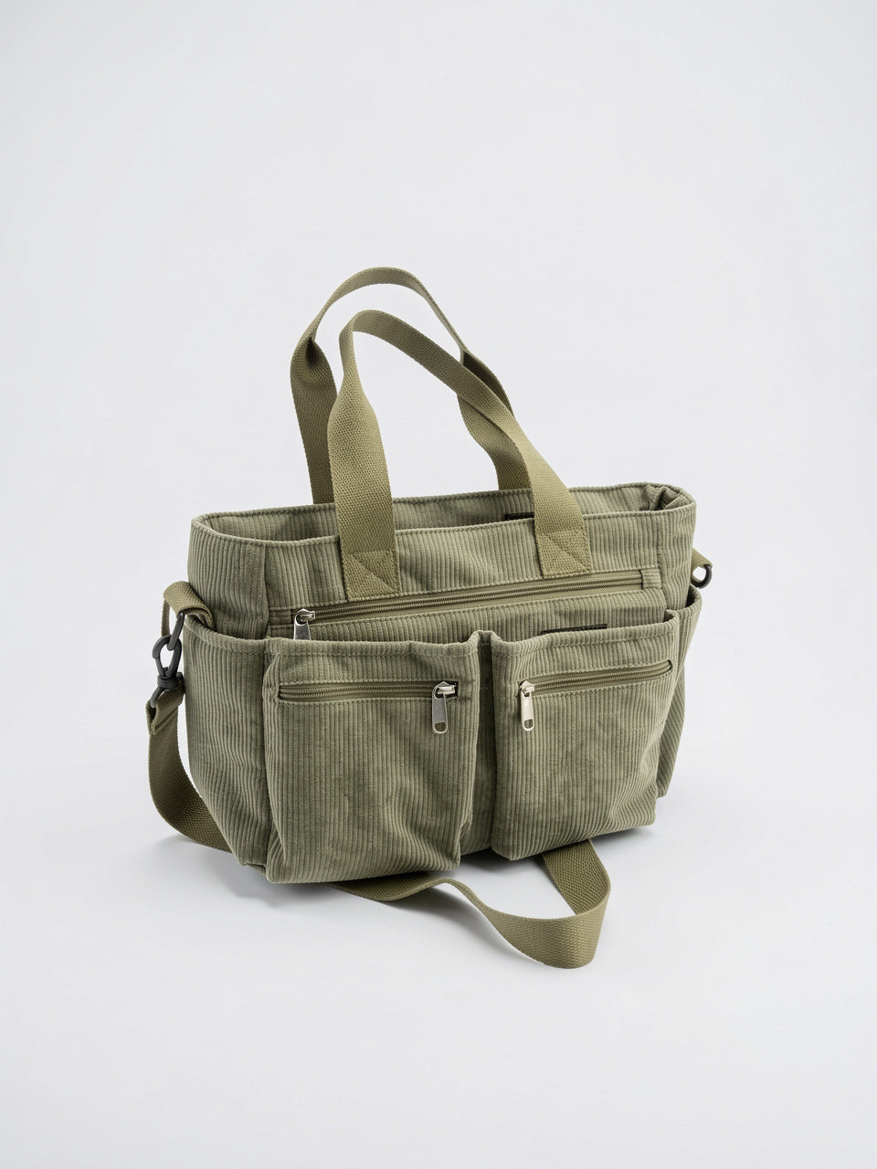 Ombeline — Sac en velours côtelé, polyvalent à bandoulière - Vert