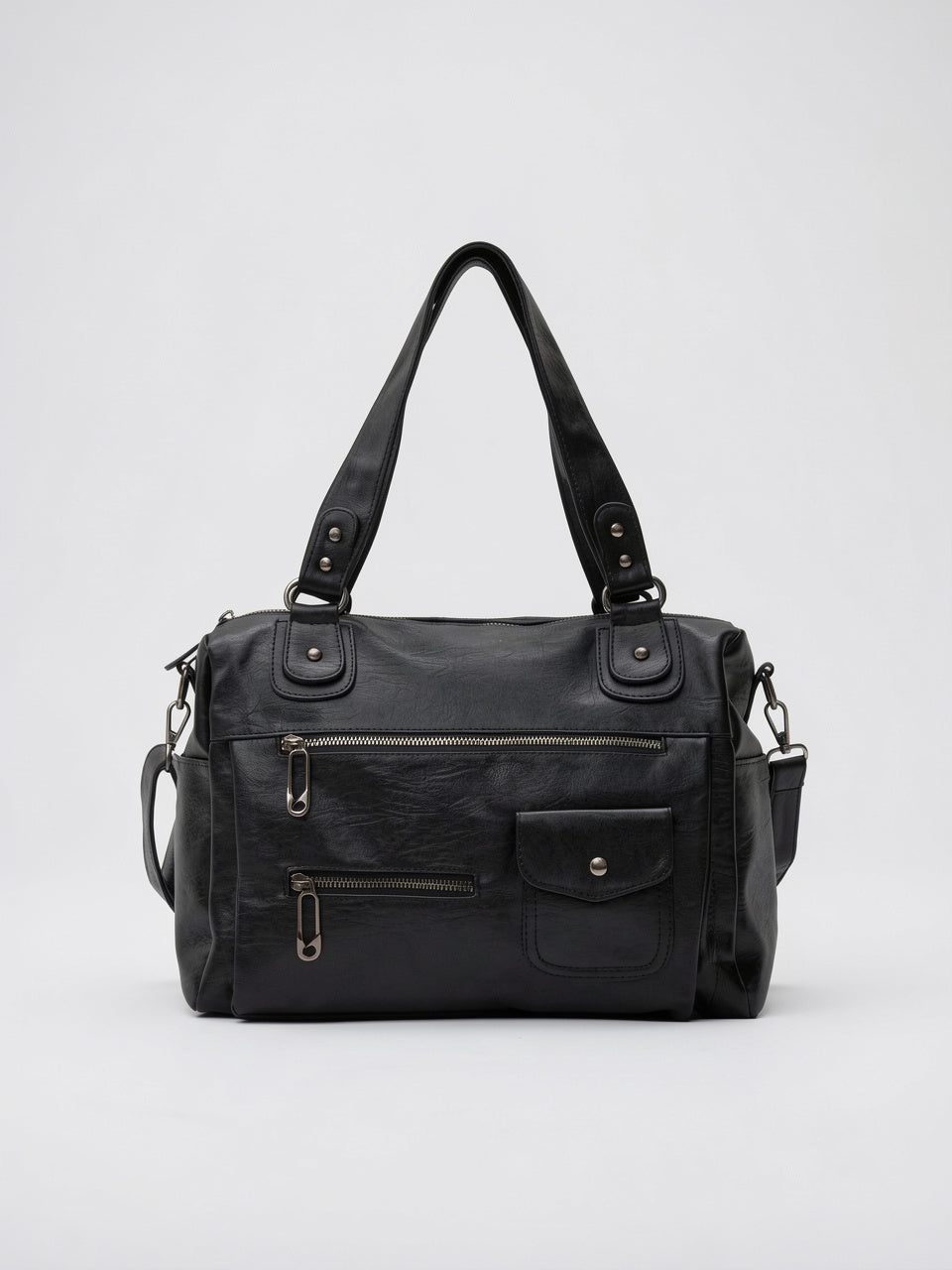 Ottilie — Grand sac en bandoulière de cours - Noir