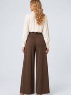 Pantalon Ballon Femme Taille Haute Plissé Jambe Large - 9