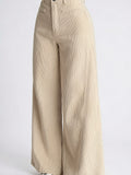 Pantalon Jambes Larges Taille Haute Fluide Lavable - 31