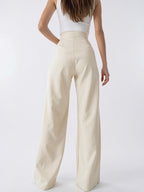 Pantalon Large Confortable Palazzo Taille Liée - 3