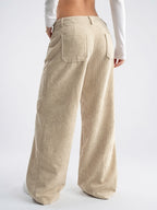 Pantalon Large Tailleur Femmes Taille Haute Poches - 3