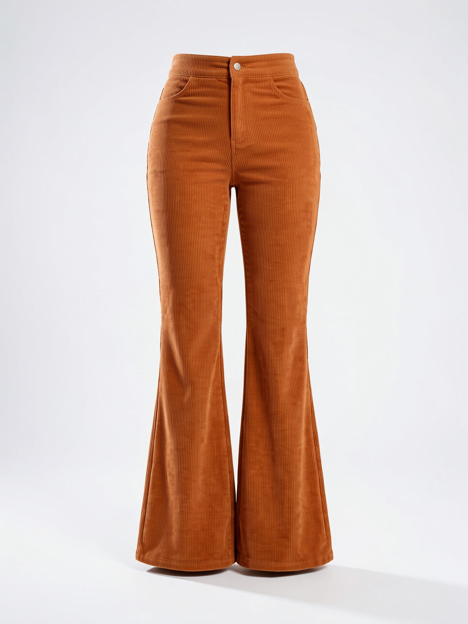 Pantalon Velours Côtelé Patte d'Eph Taille Haute Évasé - 2