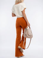 Pantalon Velours Côtelé Patte d'Eph Taille Haute Évasé - 5