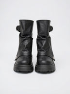 Plateforme Bottines Semelle crantée Fermeture éclair latérale - 2