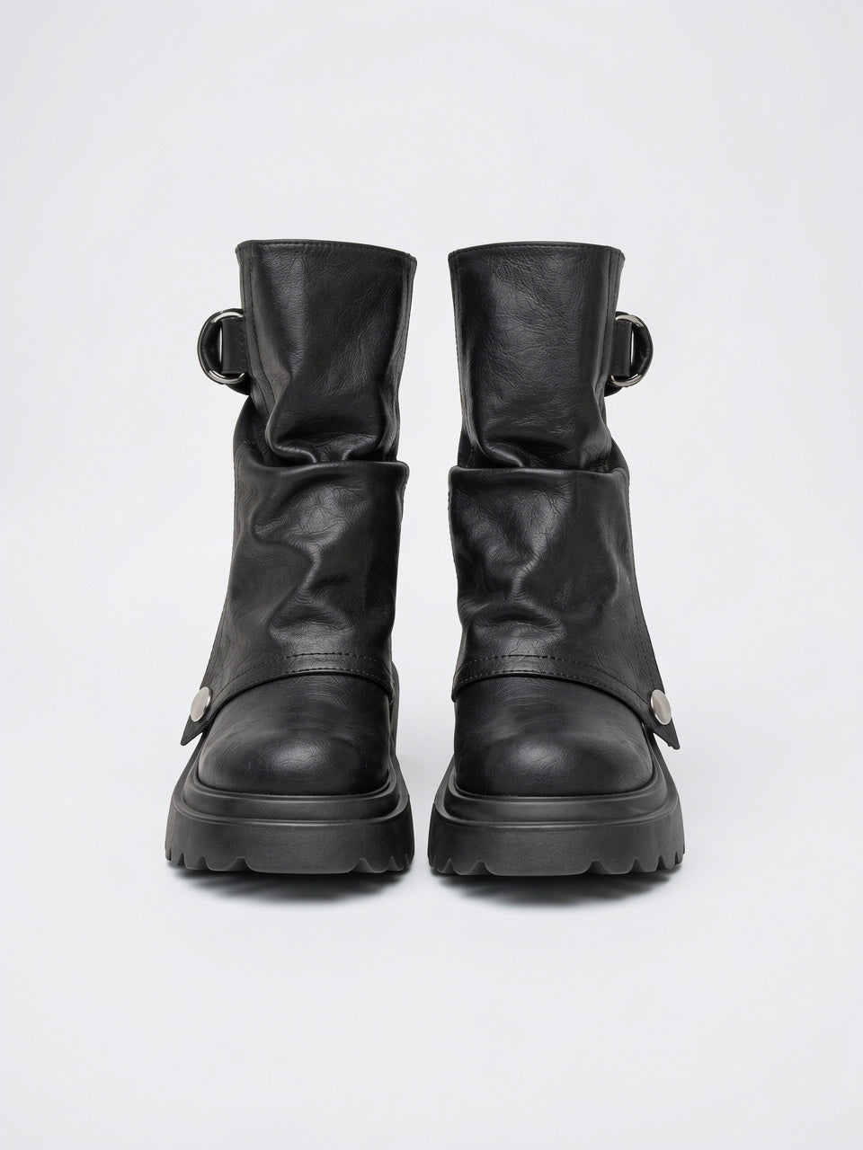 Plateforme Bottines Semelle crantée Fermeture éclair latérale - 2