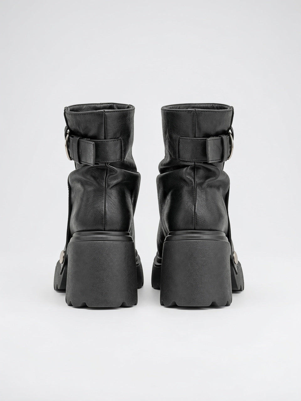 Plateforme Bottines Semelle crantée Fermeture éclair latérale - 3