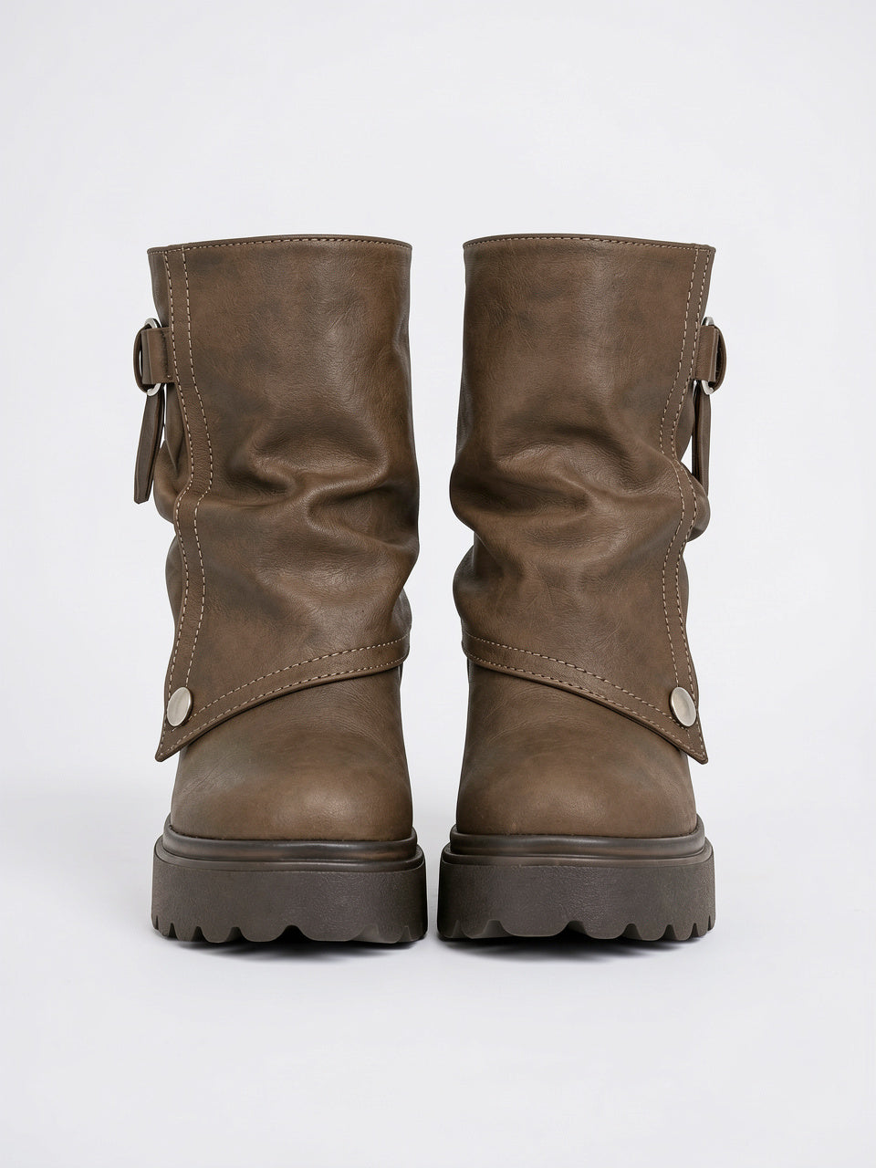 Plateforme Bottines Semelle crantée Fermeture éclair latérale - 7