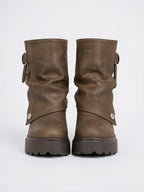 Plateforme Bottines Semelle crantée Fermeture éclair latérale - 7