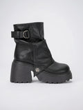 Plateforme Bottines Semelle crantée Fermeture éclair latérale - Noir 35