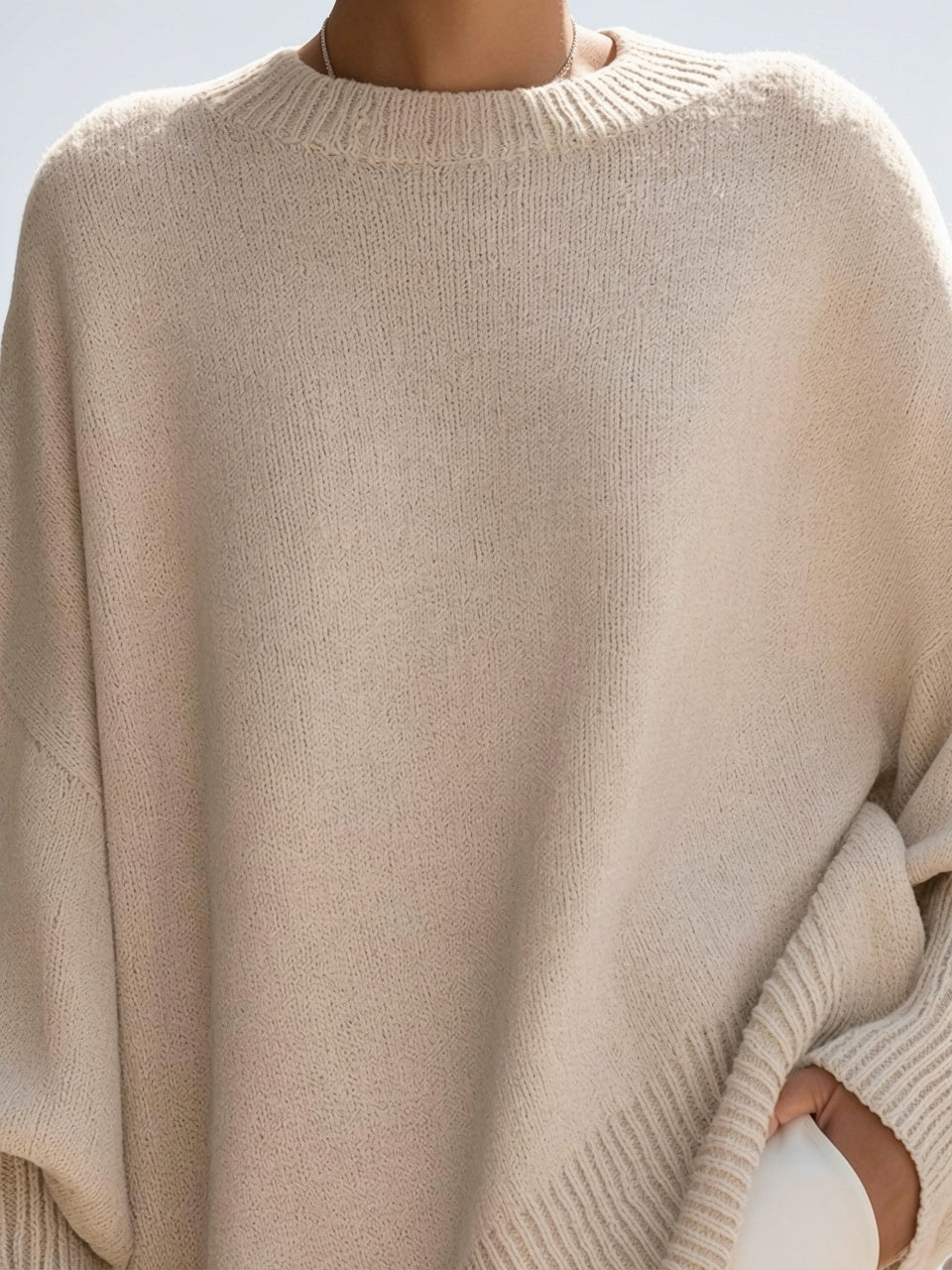 Poncho Femme Sans Effort Oversize Maille Douce - 2