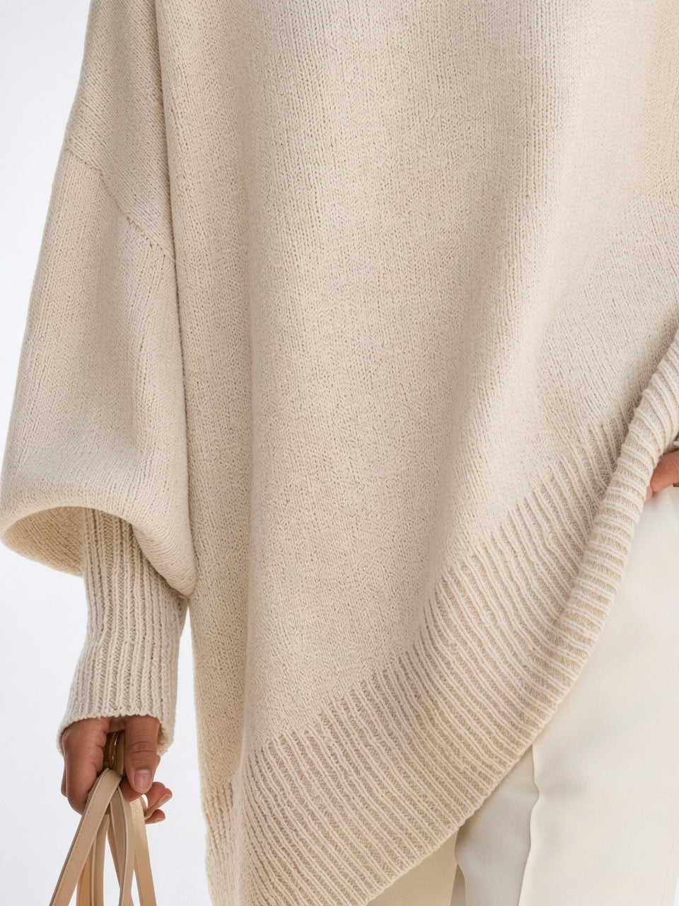 Poncho Femme Sans Effort Oversize Maille Douce - 3