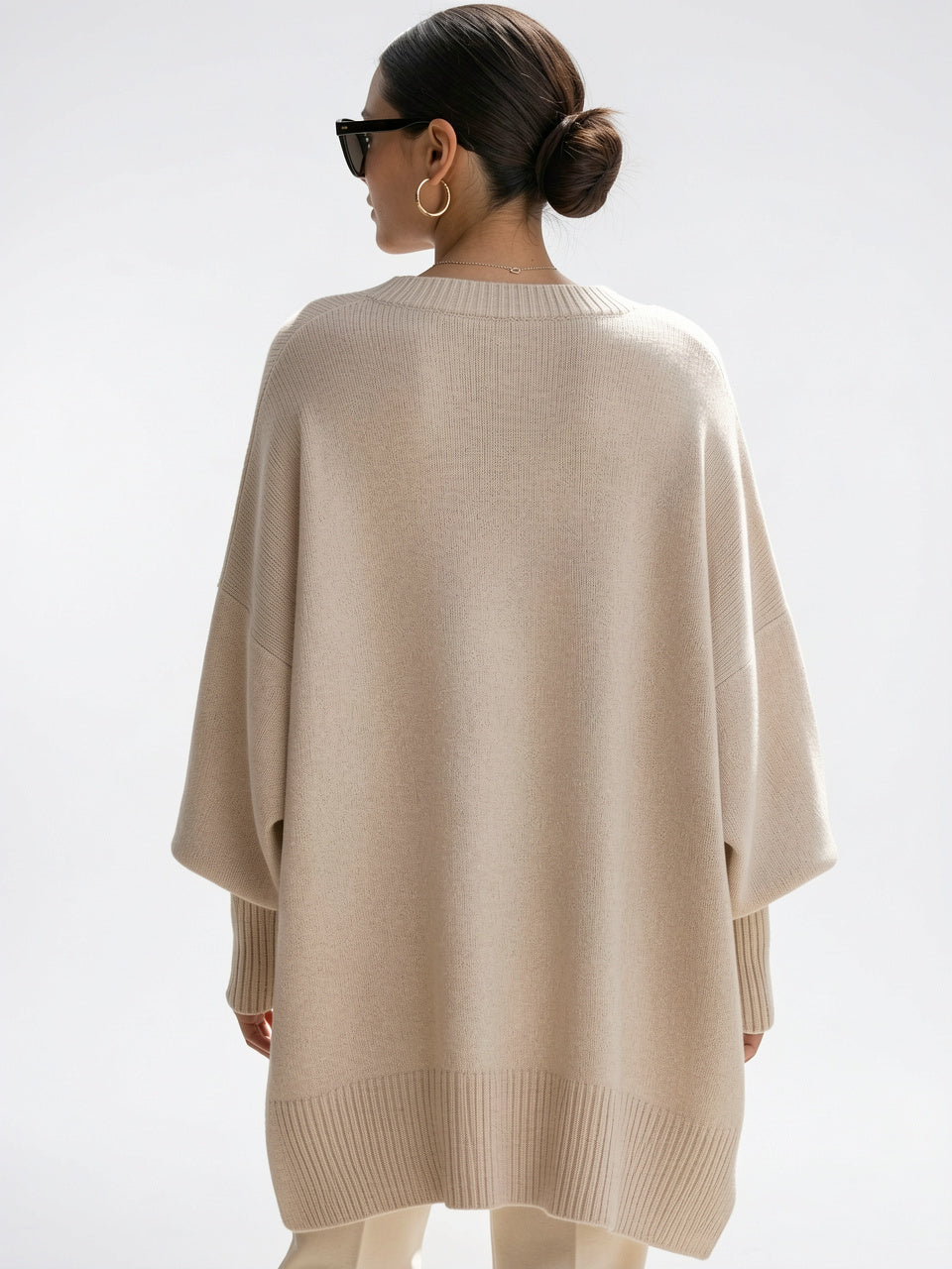 Poncho Femme Sans Effort Oversize Maille Douce - 4