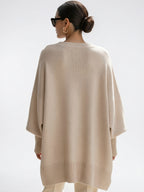 Poncho Femme Sans Effort Oversize Maille Douce - 4