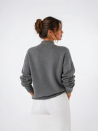 Pull Col Roulé Tricot Femme Pullover Hiver Léger - 4