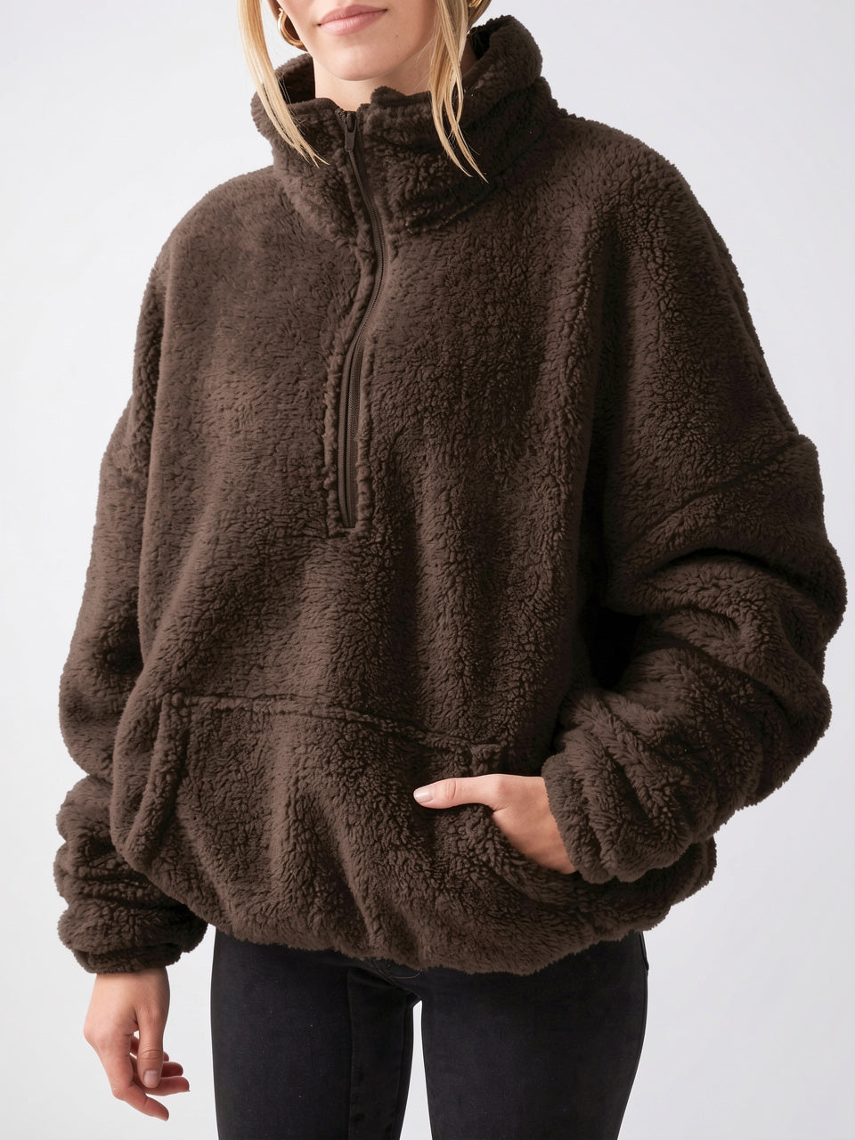 Pull Femme Collet Mezza Zip Taille Élastique Comoda - 5