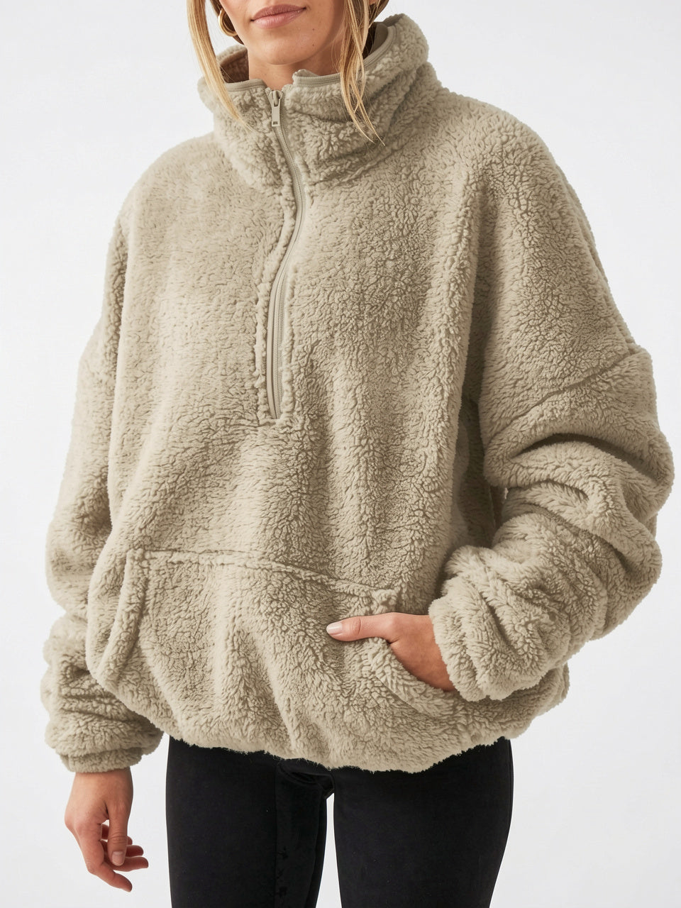 Pull Femme Collet Mezza Zip Taille Élastique Comoda - 9