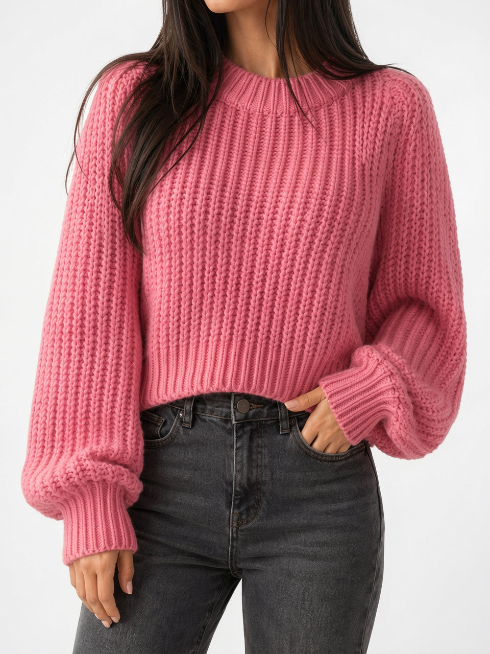 Pull Tricot Épais Femme Automne Oversize Torsadé - 6