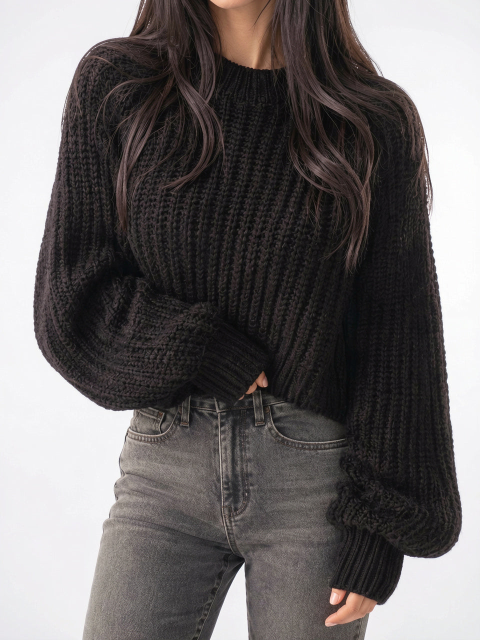 Pull Tricot Épais Femme Automne Oversize Torsadé - Rose S