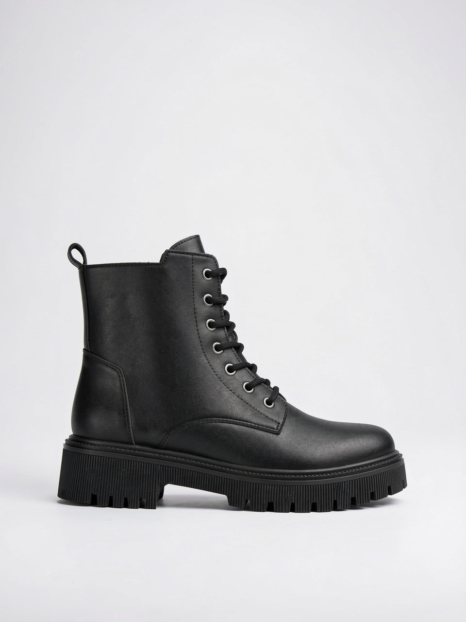 Rangers Bottines Femme Semelle Crantée Tige Montante - Noir 36