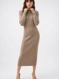 Robe Laine Maxi Coupe Slim Hiver - Camel S