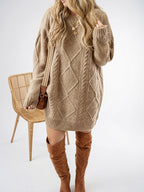 Robe Pull Tricot torsadé Oversize Col Rond - 2