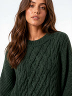 Robe Pull Tricot Torsadé Oversize Femmes Col Rond - 4