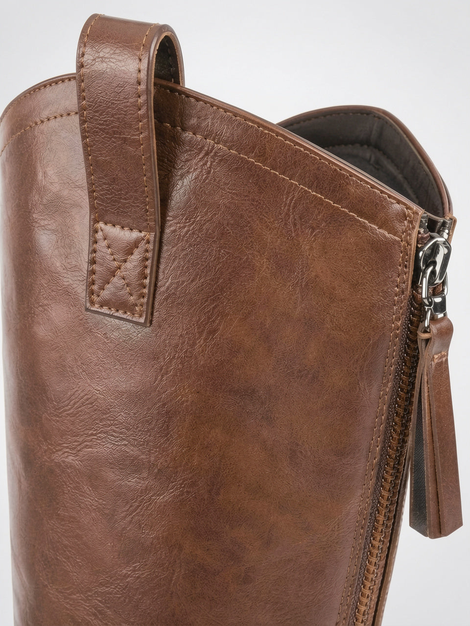 Santiags femme doublure laine aspect cuir talon stable - 5