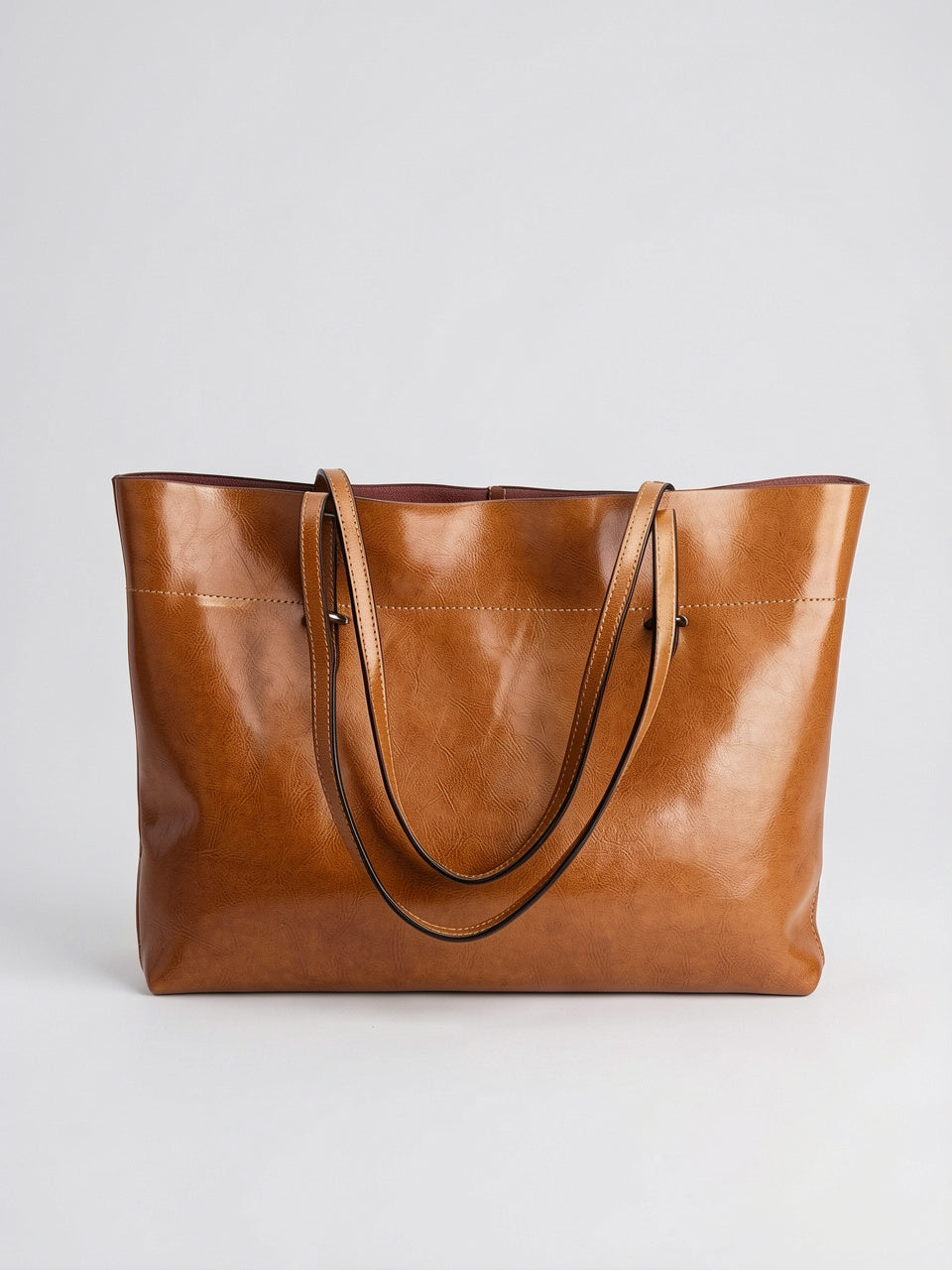 Sélah — Sac femme en cuir souple à main - Marron