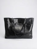 Sélah — Sac femme en cuir souple à main - Noir